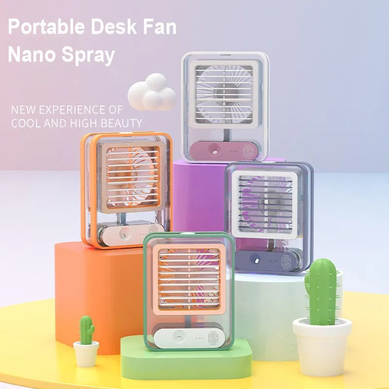 Portable Spray Fan with night Light