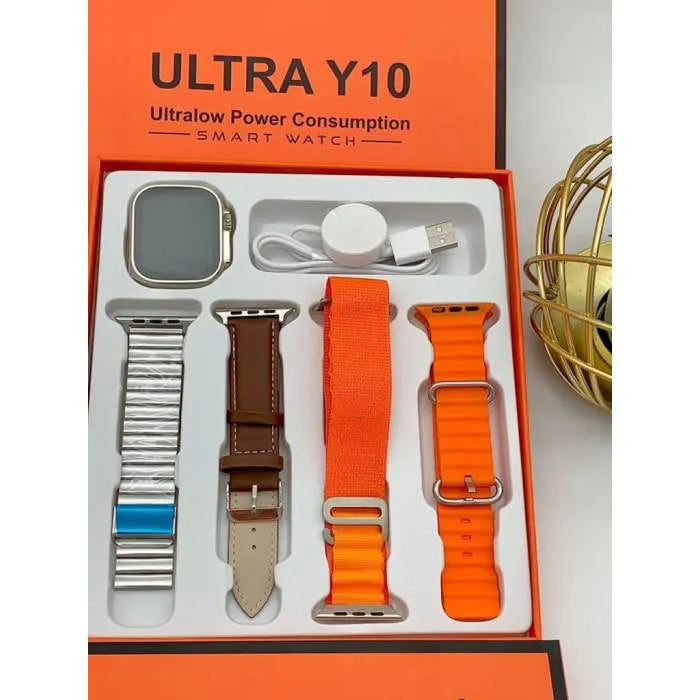 Ultra Y10 Smartwatch with 4 straps