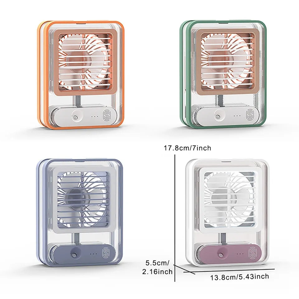 Portable Spray Fan with night Light