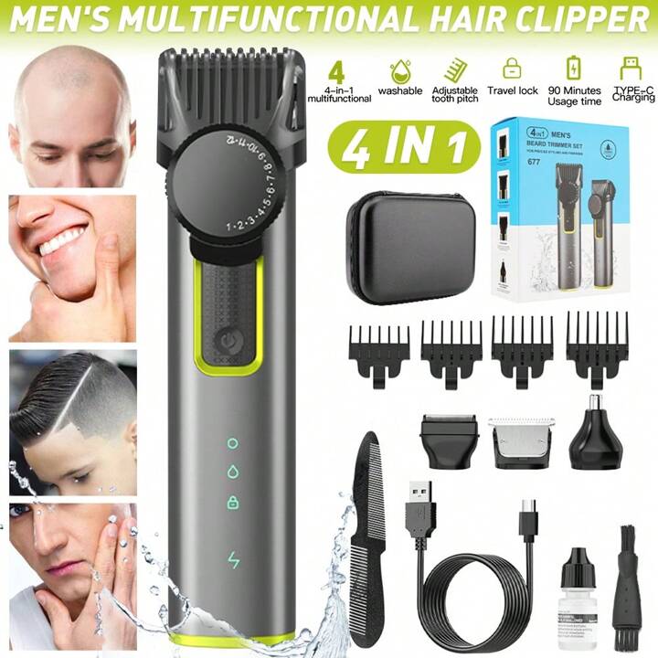 4 in 1 Beard Trimmer for Men Adjustable