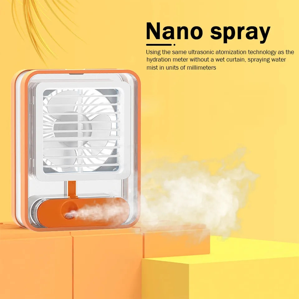 Portable Spray Fan with night Light