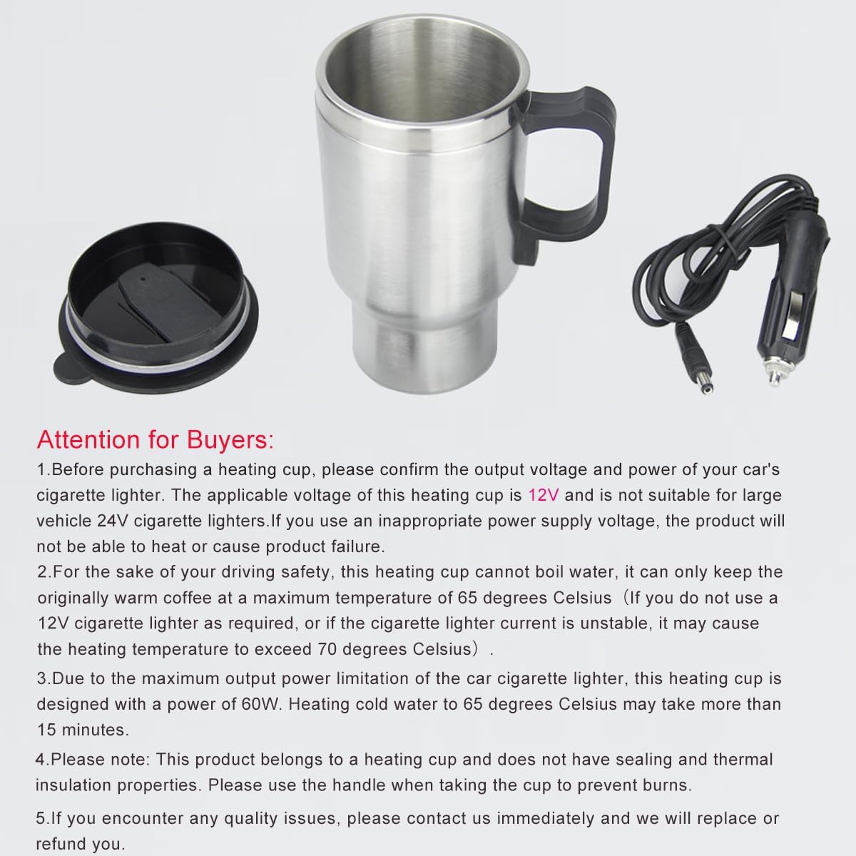 Electric Car Cup Travel Heating Mug