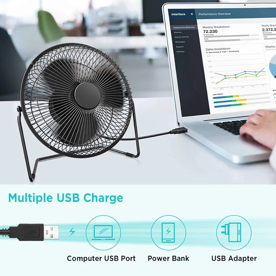 Mini 6inch USB small Fan metal body