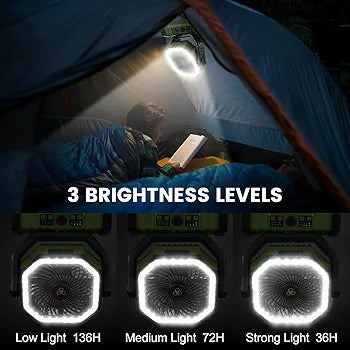 Camping Fan with LED Lantern