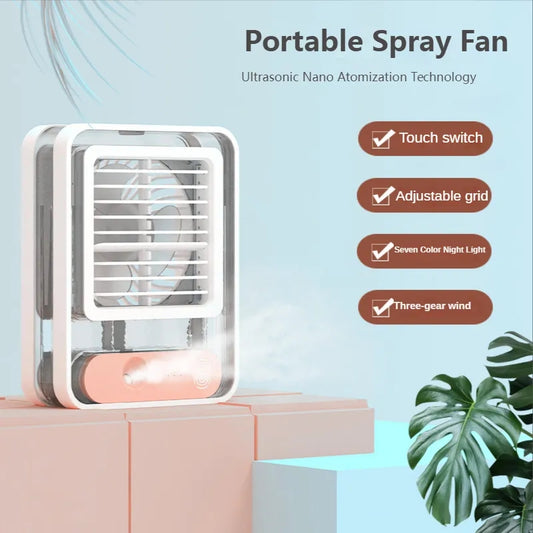 Portable Spray Fan with night Light