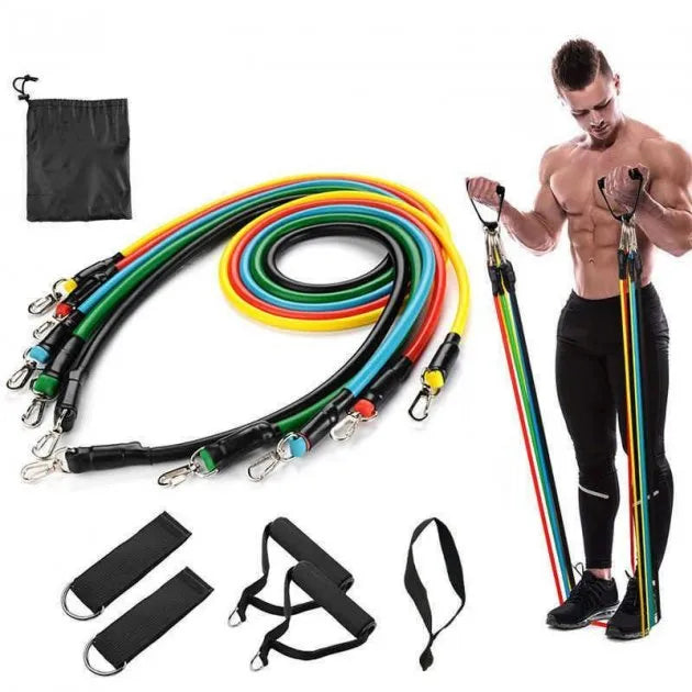 11 PCS Latex Resistance Band Set