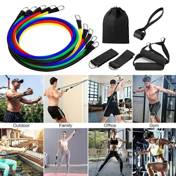 11 PCS Latex Resistance Band Set