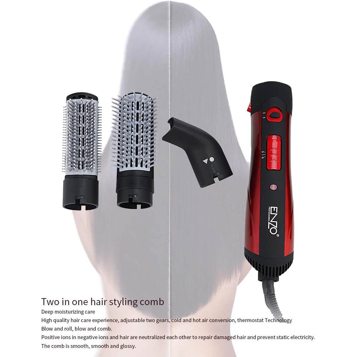 ENZO Hair Curler Dryer Styler 3 in 1