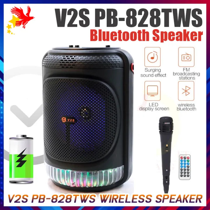 6.5 inch Bluetooth Speaker, Wired Microphone