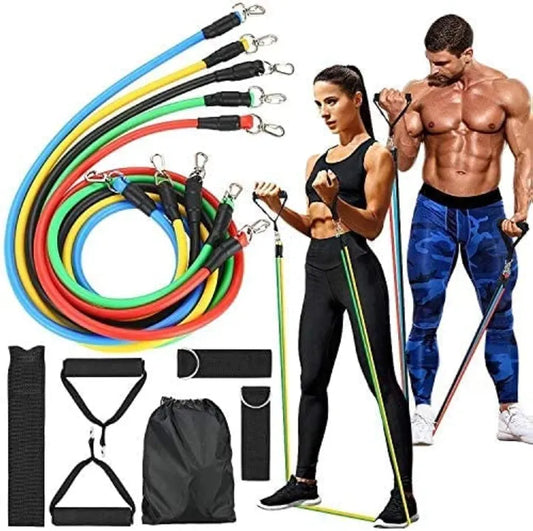 11 PCS Latex Resistance Band Set