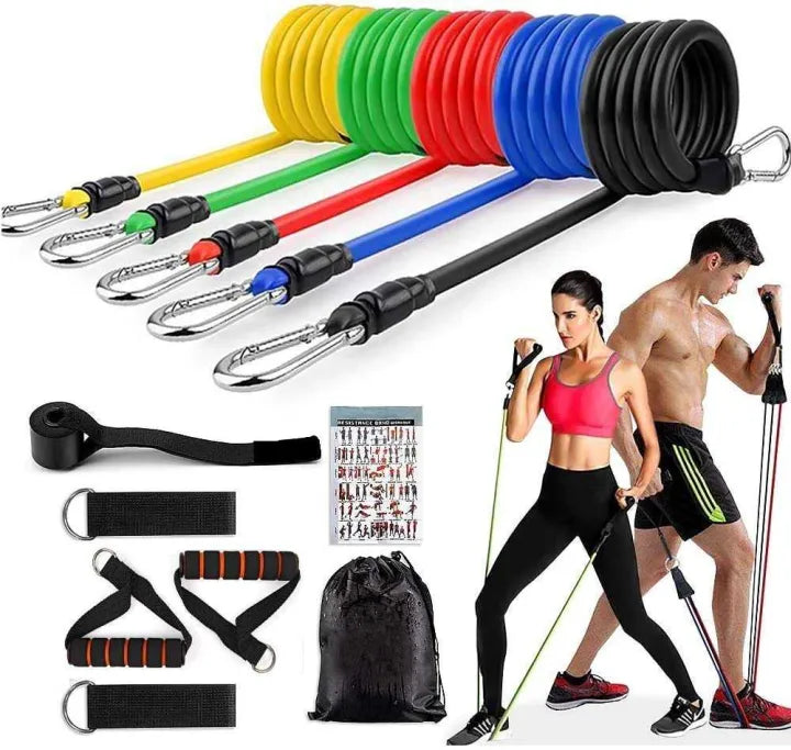 11 PCS Latex Resistance Band Set