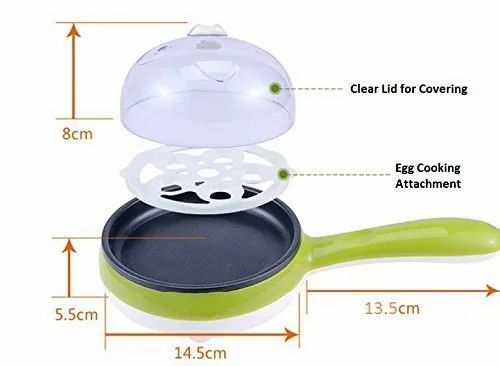 2 in 1 Electric Fry Pan With 7 Pcs Egg Steamer