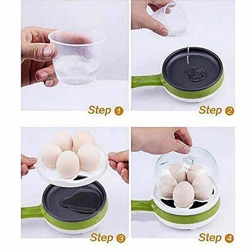 2 in 1 Electric Fry Pan With 7 Pcs Egg Steamer