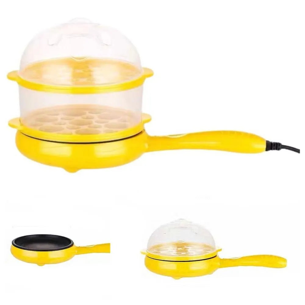 2 in 1 Electric Fry Pan With 7 Pcs Egg Steamer